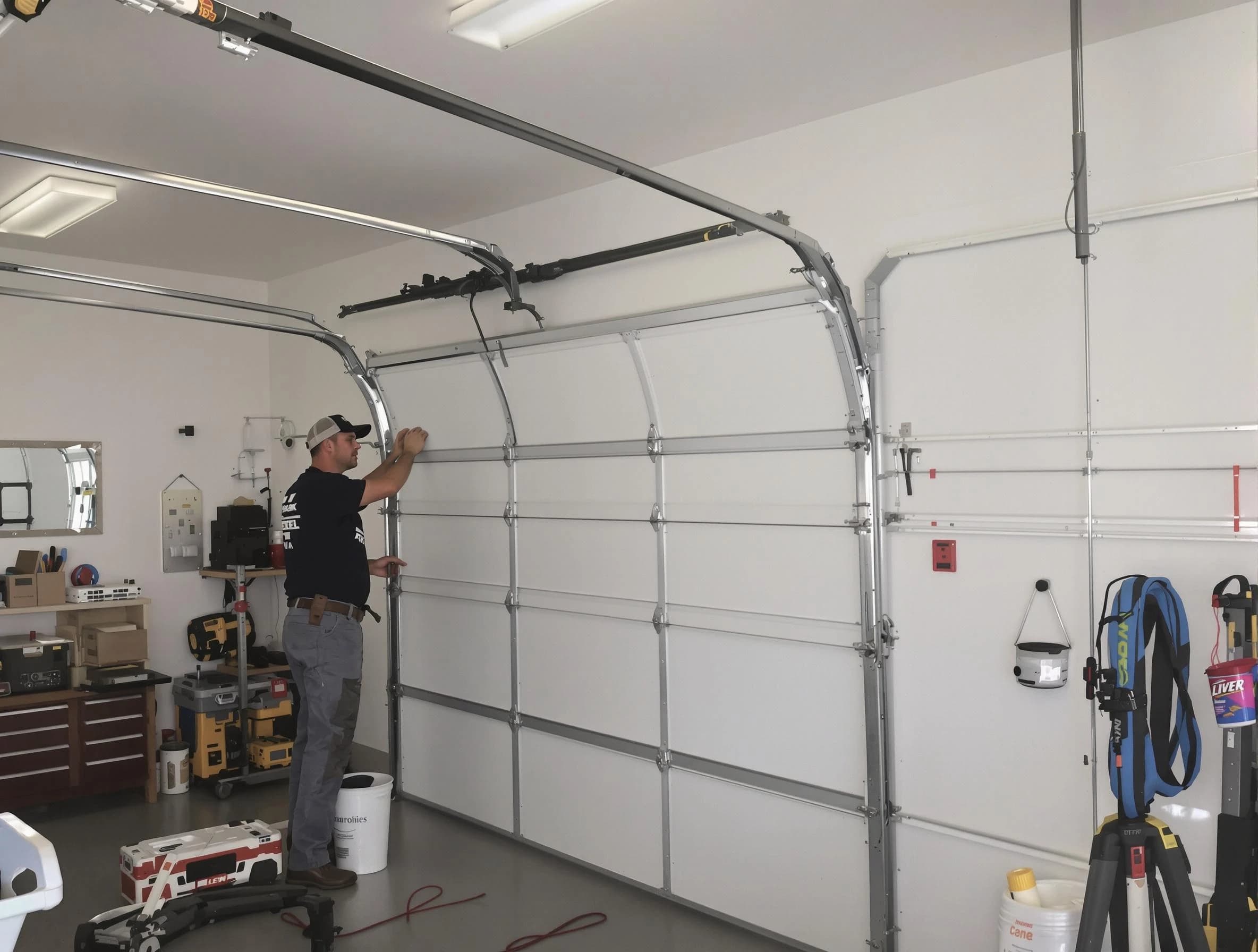 Lakewood Garage Door Repair team installing new garage door in Lakewood