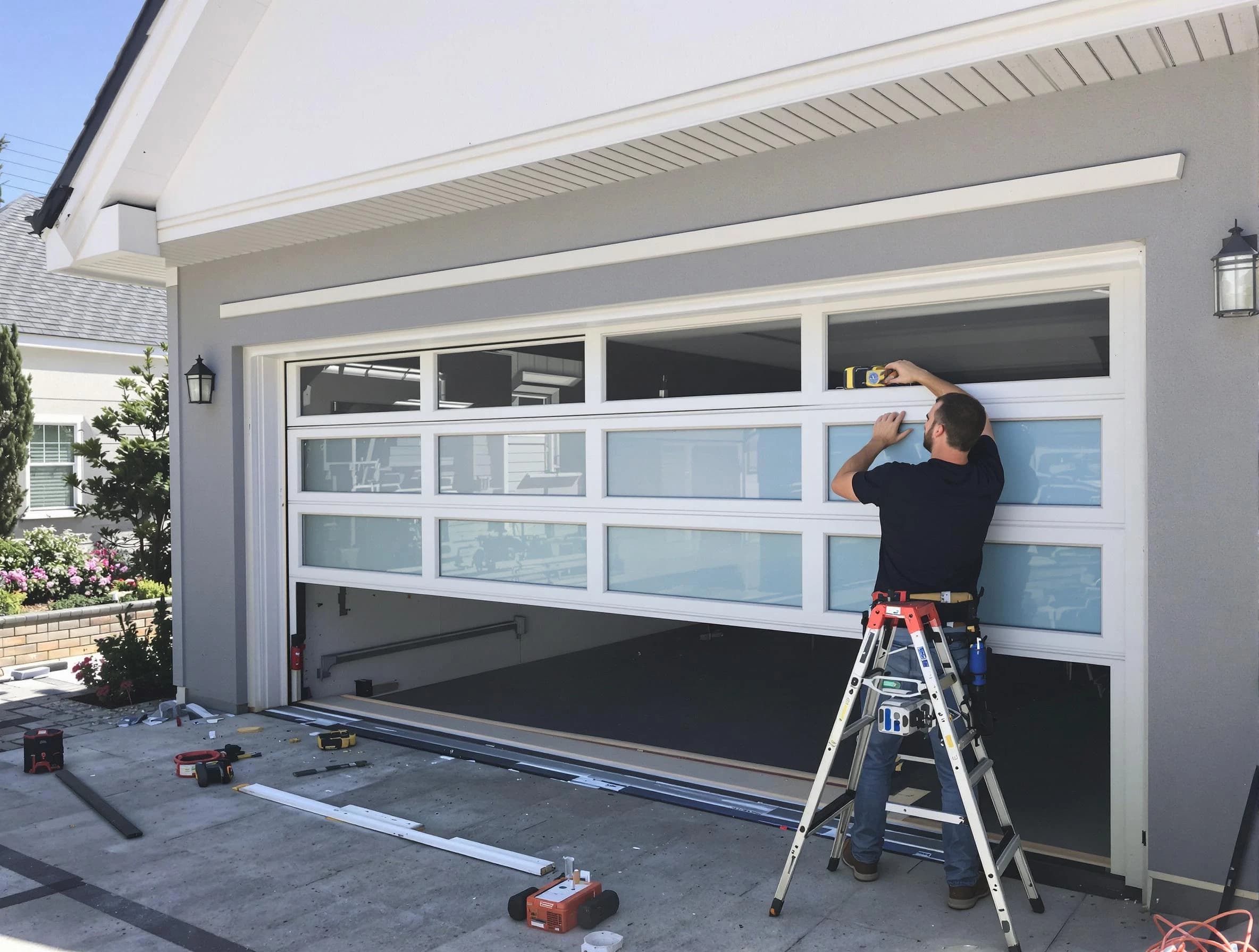 Lakewood Garage Door Repair team performing garage door replacement in Lakewood