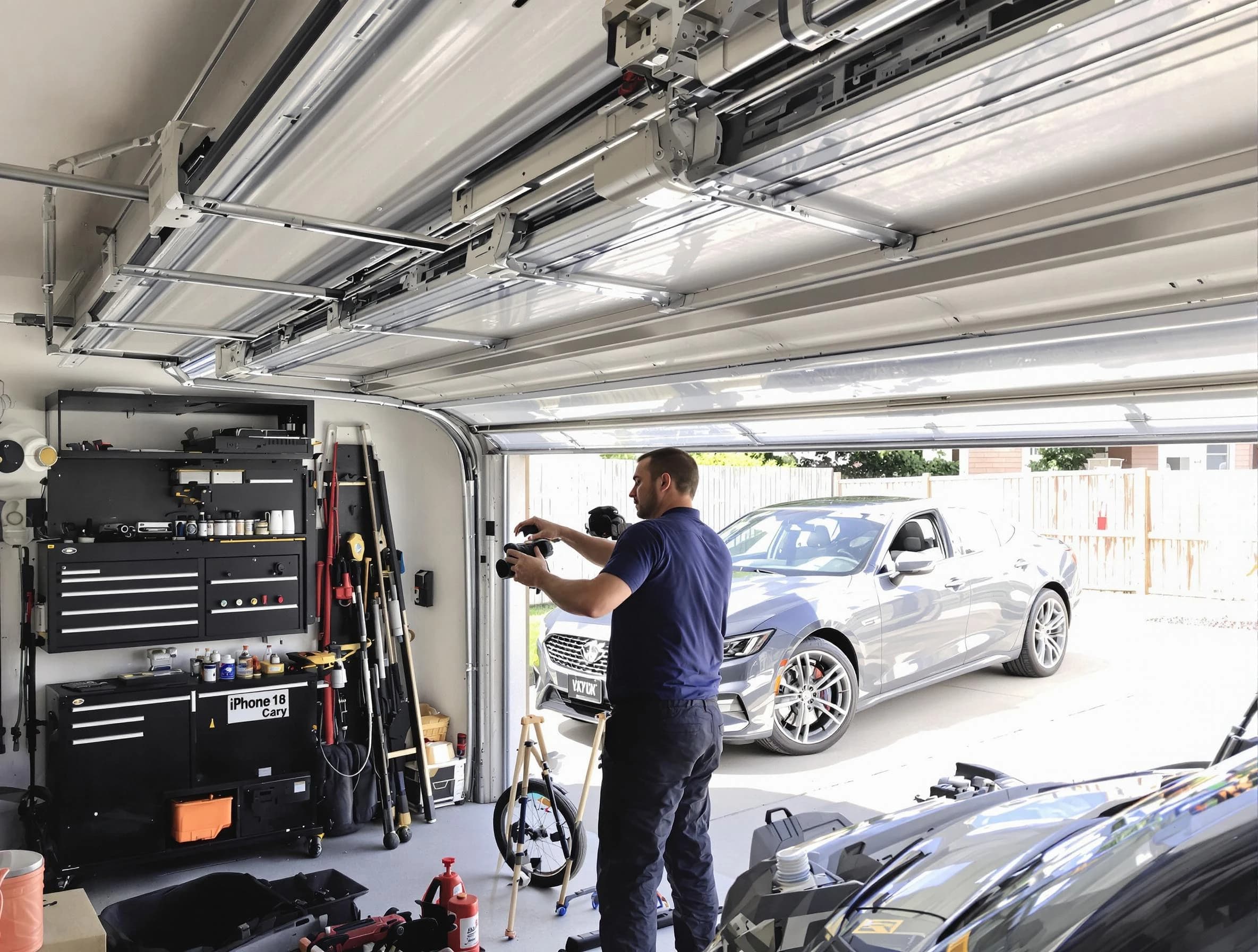 Lakewood Garage Door Repair technician fixing noisy garage door in Lakewood
