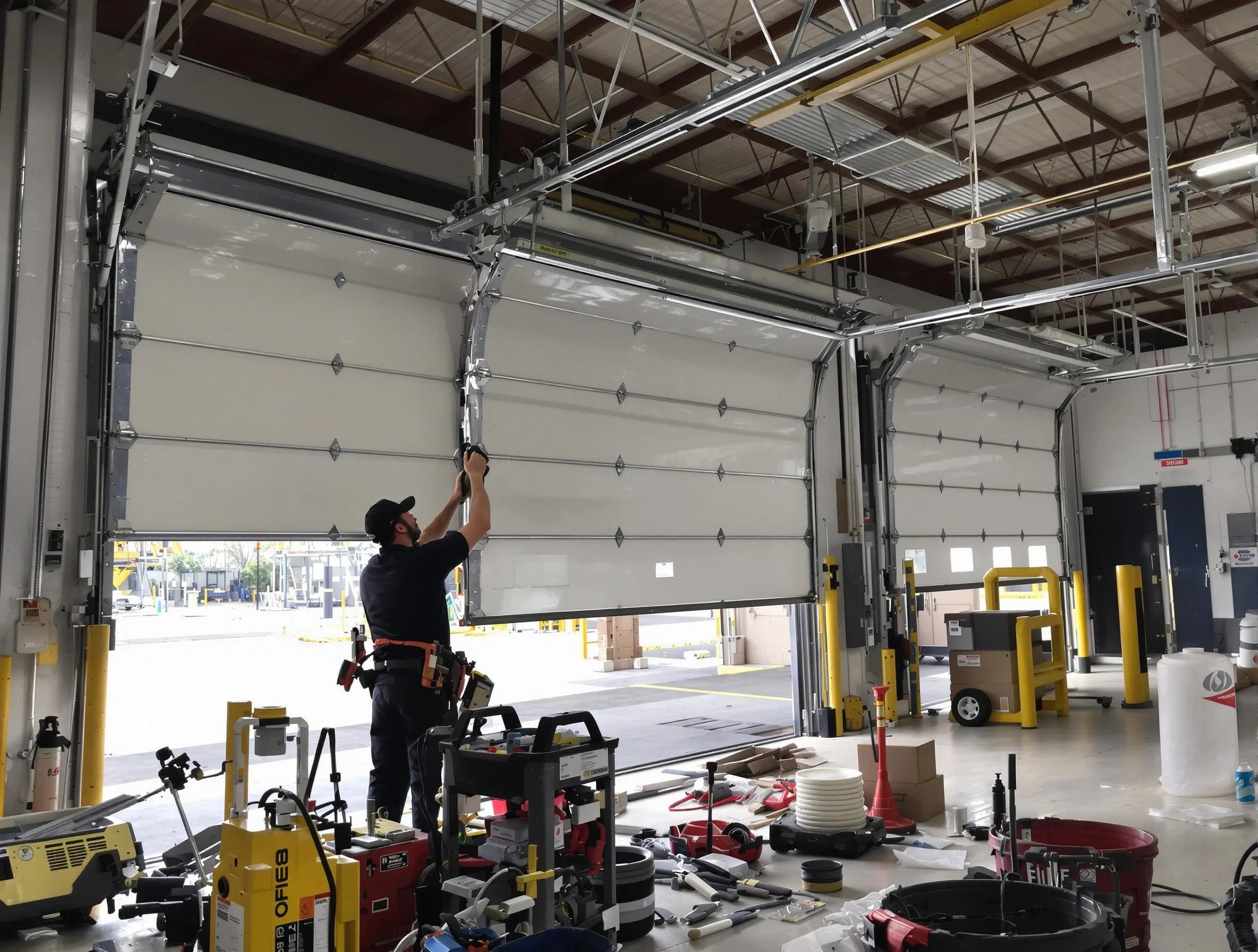 Lakewood Garage Door Repair technician performing commercial garage door repair in Lakewood